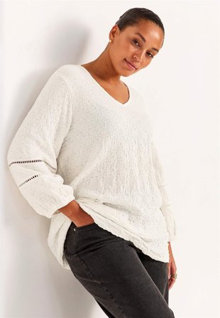 Cellbes of Sweden - Tunika med struktur - vit - för damer - 62/64