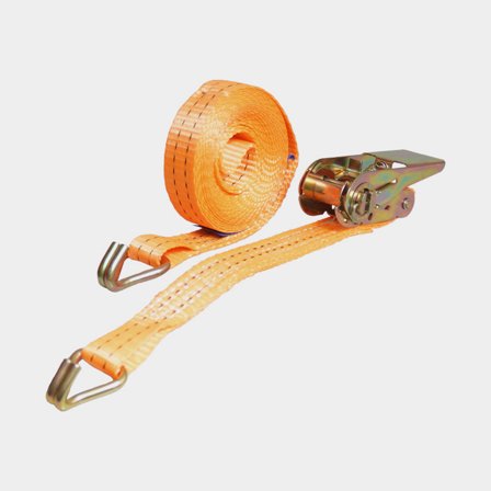 Spanband met haak DL, 2-delig, 50 mm x 6 meter, 5000 daN / 5098 kg (LC), oranje