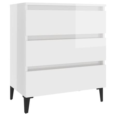 Vidaxl Skänk Vit Högglans 60x35x69 Cm Konstruerat Trä Vit