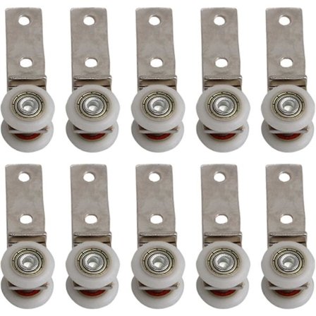 2,5" x 0,75" Metallrør Bøye Lager Remskiveblokk med To Plast Hjul [DB]