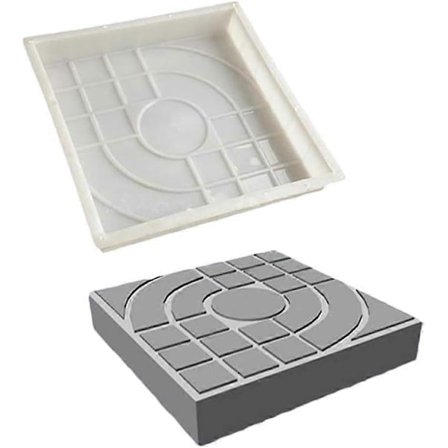 DIY Støbeform til Betonsten Jernbane til Havefliser, Græsplæne, Belægning, Indkørsel, Vej 30 x 30 cm