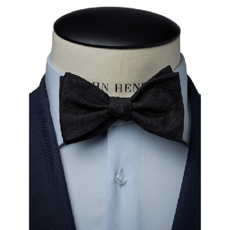 John Henric Silk Woven Formal Bow Tie Self Tied Kostymtillbehör Herr Svart ONESIZE