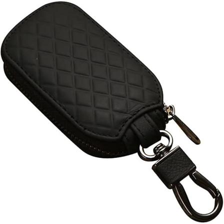 Svart - Bilnøkkelveske, Lærnøkkelveske Bilnøkkelbeskytter Glidelåsveske Nøkkelveske Bilnøkkelveske Med Metallkrok Unisex Nøkkelring (1 stk)