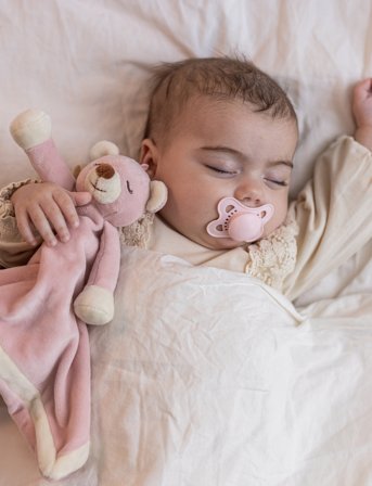 Teddykompaniet Diinglisar, Blankie, Teddybear, Dusty Pink - Pink - 35X35CM