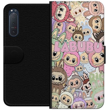 Kompatibel Tegnebogsetui til Sony Xperia 5 II Rosa kawaii-komposition med søde animerede figurer og bløde former