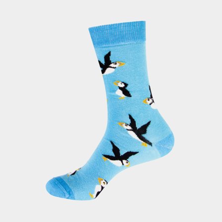 Socks Puffins, blue, 39 - 47