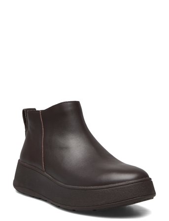 FitFlop | F-Mode Leather Flatform Zip Ankle Boots | 42