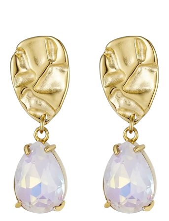 Karma Crystal Earring Gold Bud To Rose