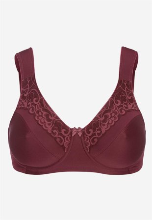 Cellbes of Sweden - Bh med bøjler med blonde i vinrød til damer i størrelse 85G