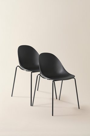 Jotex - Stol 2-pk Svart/svart - LUNNARP - Kjøp Spisestoler & kjøkkenstoler hos Jotex