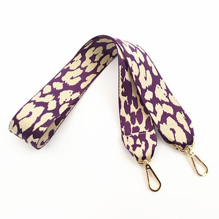 Crossbody-taske med plettet bred skulderrem, lang skulderrem, enkelt skulderrem, farverig dekorativ webbing, dametaske-rem