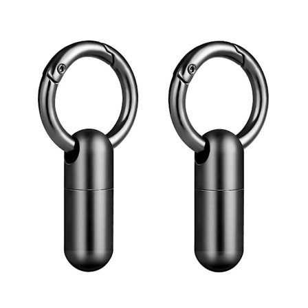 2 stk. Vandtæt Rustfrit Stål Pilleæske Pilleflaske Cache Pilleæske Beholder Nøglering Pilleæske Hea