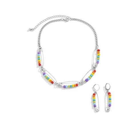 Prydnad Etnisk stil Retro Patchwork Pärlnål Halsband Enkel Planet Tofs Wild Halsband