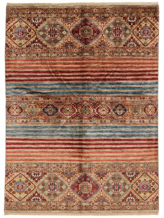 Shabargan Teppich Handgeknüpft 156X213 Braun/Dunkelrot Afghanistan