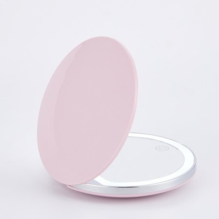 LED-rejsespejl med forstørrelse (lyserød) 9*2cm