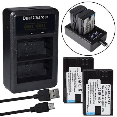 Lp-e6 batteri eller USB lcd-laddare kompatibel Canon Eos 5d Mark Ii Iii 6d 60d 60da 70d 7d