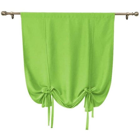 2 stk. korte, ensfarvede mørklægningsgardiner, ensfarvede romerske gardiner til at binde små vinduer - sart grøn