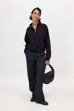 NA-KD Basic - Genser med glidelåsdetaljer - Sweatshirts - Svart - XL (EU 46)