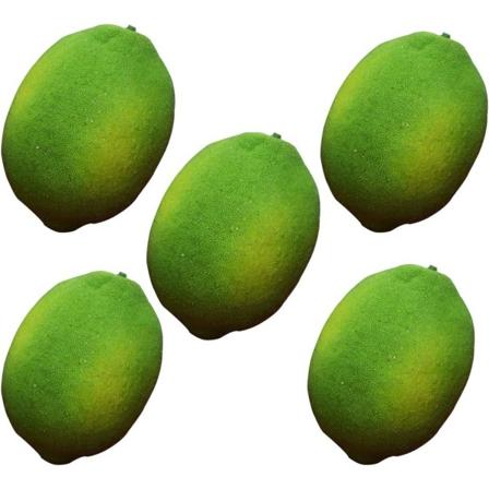 5 stk kunstige frukter for dekorasjon, falsk lime, simulerte frukter og grønnsaker, hjem og kjøkken dekor kunstig lime