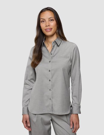 Shaping New Tomorrow - Dam - Skye Shirt - Mellow Beige Herringbone - Storlek M