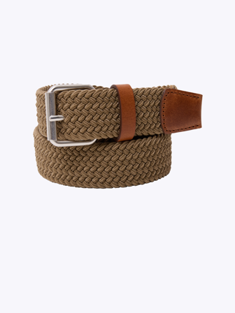 MATCH - Rollo flettet belte - Jean Paul - Str. 90 - Herre - Tilbehør - Brun - 70% polyester, 30% elastan