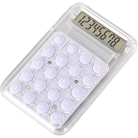 Mini bærbar kalkulator 8 siffer stor LCD-skjerm store knapper enkel å trykke på batteridrevet reisevennlig kalkulator (lilla)