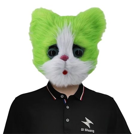 Halloween Latex Djurhuvud Katthuvud Mask Karnevalsmask Plysch Mask Djurmask