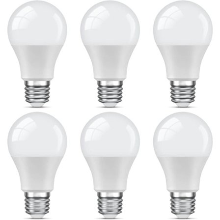 6-pakning E27 LED-pære, kaldhvit 6000K, 9W (60W tilsvarende), 806LM, ikke-dimbar, skrusokkel, 220V-240V, for hjemme- og kommersiell bruk