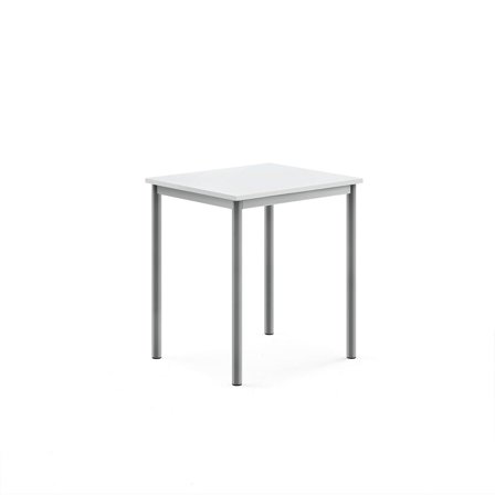 Stół BORÅS, 700x600x760 mm, biały laminat, szary aluminium