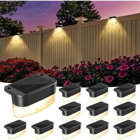Solcelle Gjerdelampe 4/8/12/16-pakning – LED Trappebelysning, Utendørsbelysning og Hagedekorasjon_TF_TF