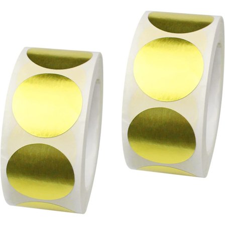 1000 stk. Guldpakkeforseglingsetiketter Runde klæbende etiketter 1 I