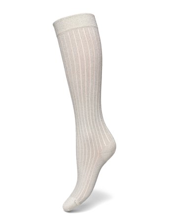 Wolford Shimmer Rib Knee-Highs - Cream - 3839
