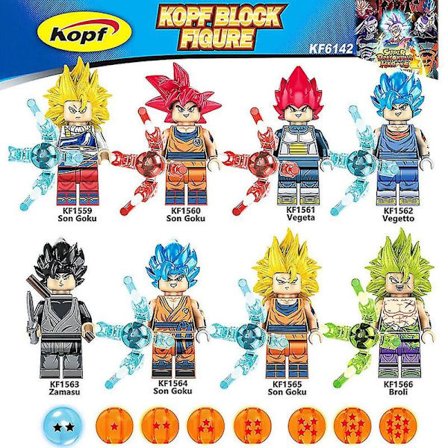 8 stk./sæt Dragon Ball Series Minifigurer Byggeklodser Kit, Son Goku Mini Actionfigurer Legetøj Fans Gaver Til 6 År + Børn Drenge Piger