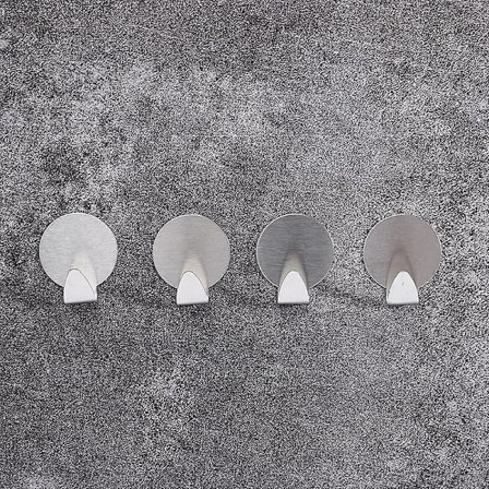 4 stk. selvklæbende vægkrog, selvklæbende kroge til køkken og badeværelse, selvklæbende håndklædekrog uden boring i rustfrit stål, 3,5*3,5 cm