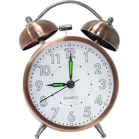 Klassinen kelloherätyskello, Vintage Retro Silent Alarm Clock, analoginen herätyskello valaistuilla numeroilla lapsille ja aikuisille