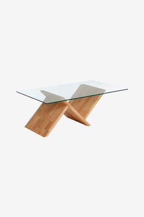 Kave Home - Sofabord WALEA eg/transparent glas - Transparent - Sofaborde - Fra Homeroom