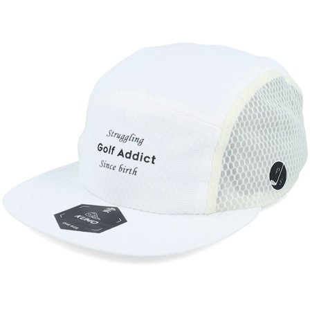 Pins & Stripes - White 5panel Lippis - "Golf Addict White 5-panel " @ Hatstore