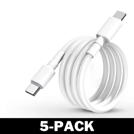 2M USB-C till USB-C 60W Snabbladdning Kabel Vit