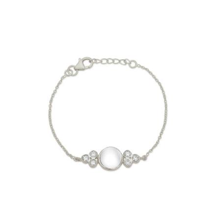 Frk. Lisberg, Clara bracelet clear quartz silver Grijs, Dames, Maat:ONE Size