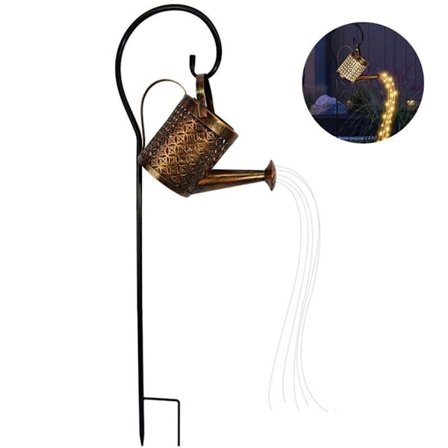 Kastelukannu koristelu, puutarhan kastelukannu valot, LED-keijut valot kastelukannulla, KLB