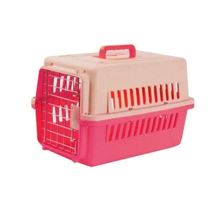 S Storlek Hund Katt Kanin Bärbar Tote Kasse Husdjursbur Kennel Resa Flygtransportväska - Rosa