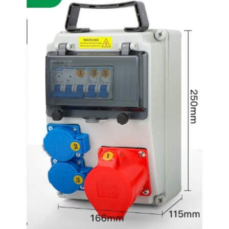 Seinävirtajakaja, ABS-muovi, jakelutaulu 2 x Schuko-pistorasialla 230 V / 16 A ABL IP54