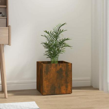 Vidaxl Odlingslåda Rökfärgad Ek 40x40x40 Cm Konstruerat Trä Brun