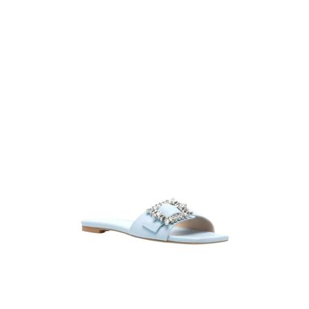 Stuart Weitzman, Shinebuckleslidesan Blauw, Dames, Maat:37 EU