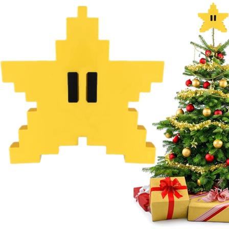 Joulukuusen latvatähti, Super Mario hauska 3D Vintage Pixel Hallmark joulukoriste lahjat koriste Xmas