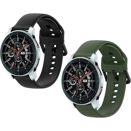 2-pack Klockarmband Kompatibla med Galaxy Watch 46mm, Galaxy Watch 3 45mm, Gear S3 Frontier Classic Watch - 22mm Sport Mjukt Silikon 