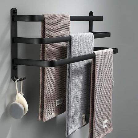 Håndklehylle - Tre stenger 60CM Håndklehylle Baderom Oppbevaringshylle Jernvare Passer For Bad