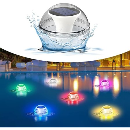 Poolbelysning, Flytande Poolbelysning, IP65 Vattentät Flytande Poolbelysning, Solenergi Dammlampa med Färgväxlande Vattentät Bolllampa för Simbassäng