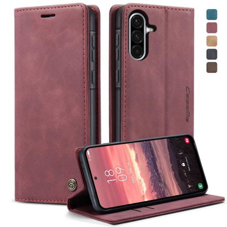 Supererbjudande till lågt pris! Samsung Galaxy A56 Skal CaseMe 013 Multifunktionellt Horisontellt Flip Läder - Glad