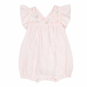 Tartine et Chocolat Pink Embroidered Romper 9 Months - All in ones - 9 months - Pink